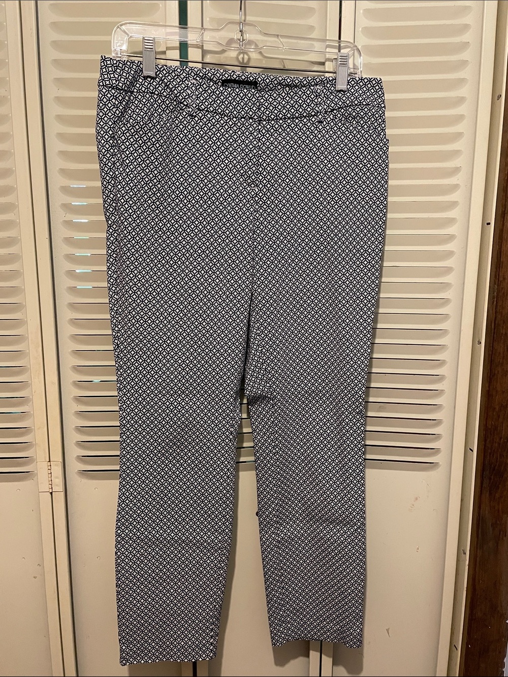 Cynthia Rowley Navy and White Geo Print Pants